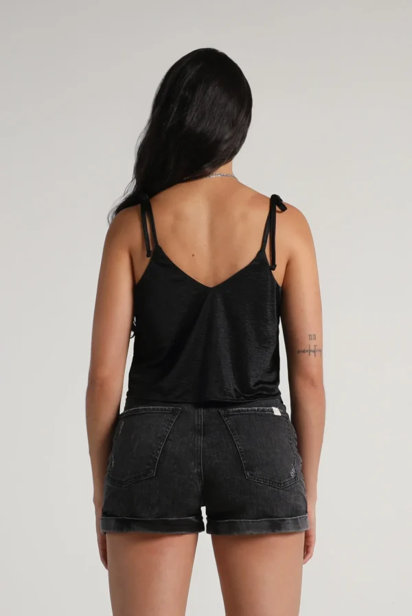 Top Tiras Negro Brillo