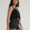 Top Tiras Negro Brillo