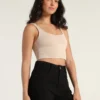 Top Tiras Beige Básico