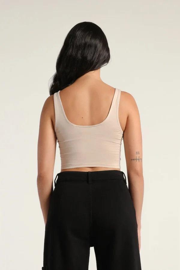 Top Tiras Beige Básico