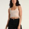 Top Tiras Beige Básico