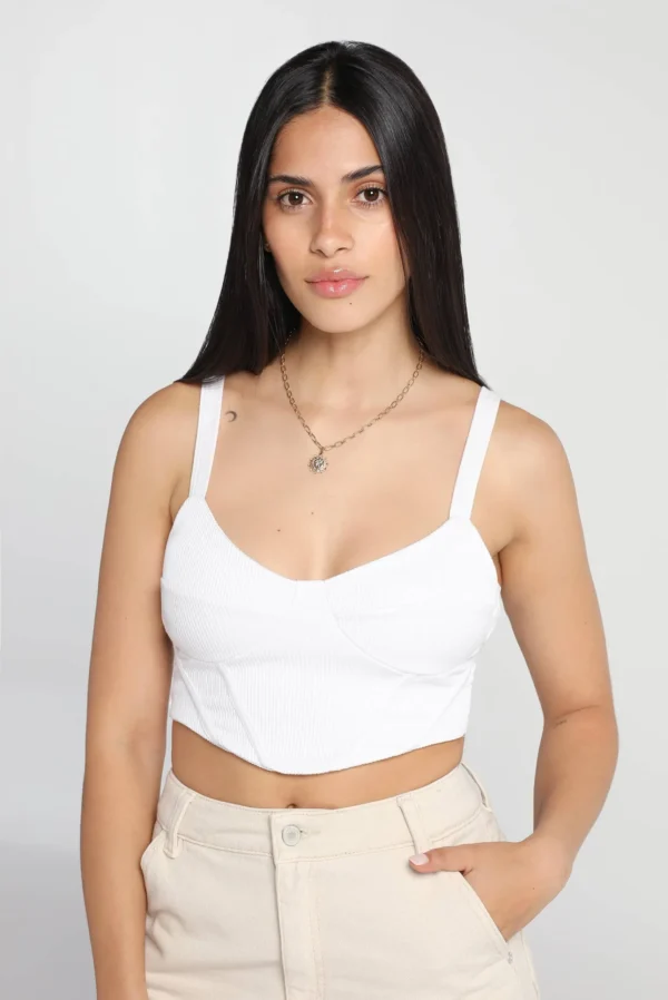 Top Tiras Blanco Cortes